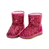 China wholesale sequins girls kids winter snow boots bling paillette children shiny ankle boots