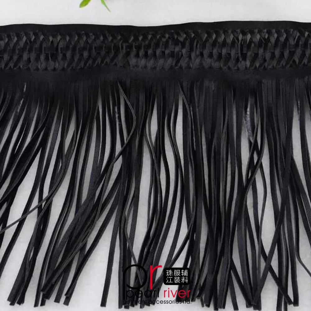 Wholesale Leather Fringe Trim,Tassel Fringe For Dresses,Fashion Black ...
