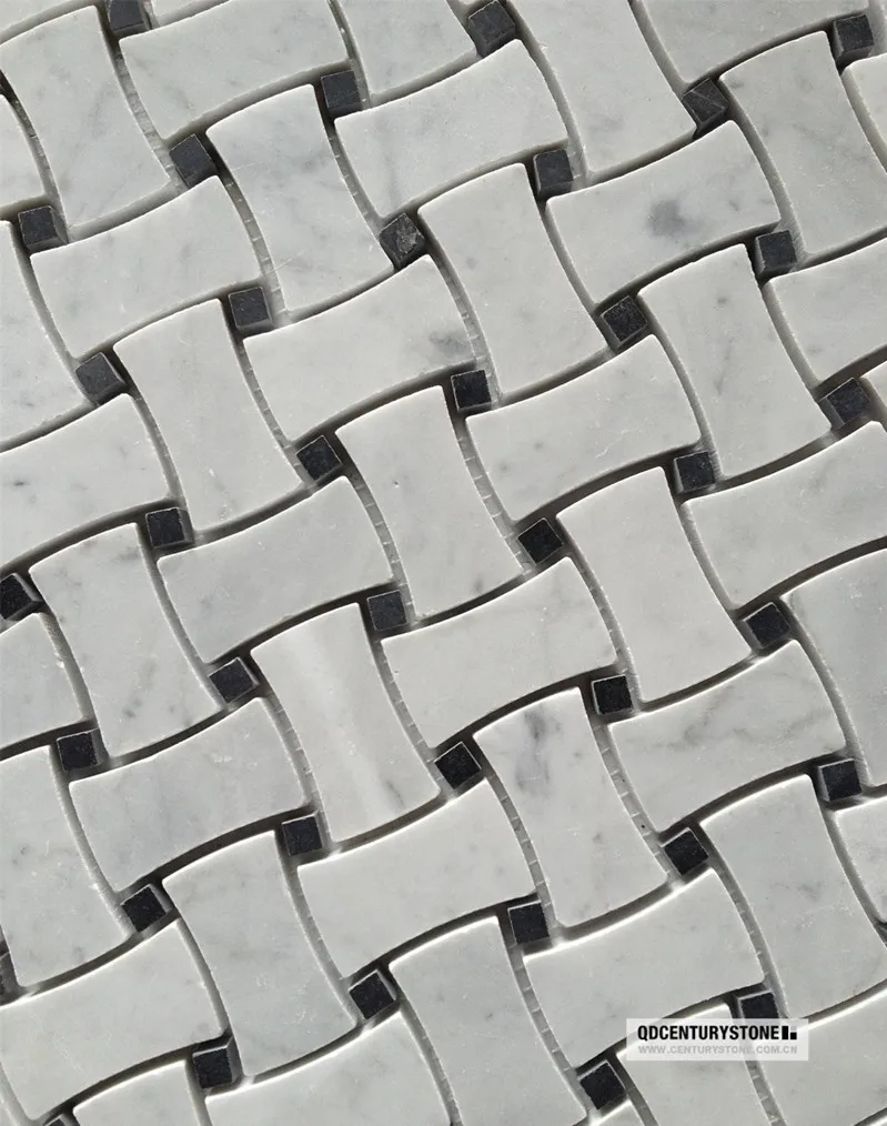 Black And White Honed Dog Bone Non Slip Flooring Marble Mosaic Black And White Honed Dog Bone Non Slip Flooring Marble Mosaic