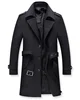 Men's Double Breasted Lightweight Gothic Jacket for Men Windbreaker Fashion Trench Coat Notch Lapel Slim Fit Long Man Jackets Ca