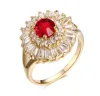 Japan and South Korea jewelry, copper red zircon diamond ring, noble dinner ring YSS706