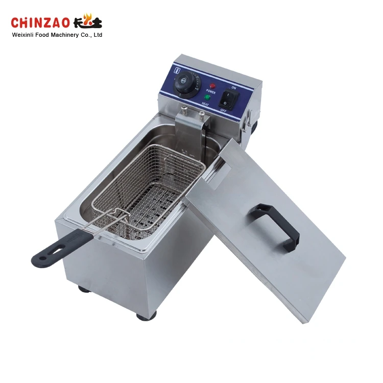 220v High Quality Table Top Single Tank Electric Deep Fryer For Sale