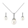 fashion silver 925 jewellery set freshwater pearl imitation jewelry simple earring and necklace