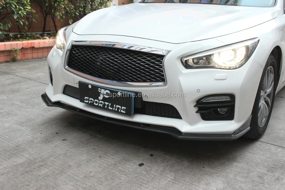 Luxury Carbon Fiber Car Front Bumper Lip For Infiniti Q50 Sport 2014