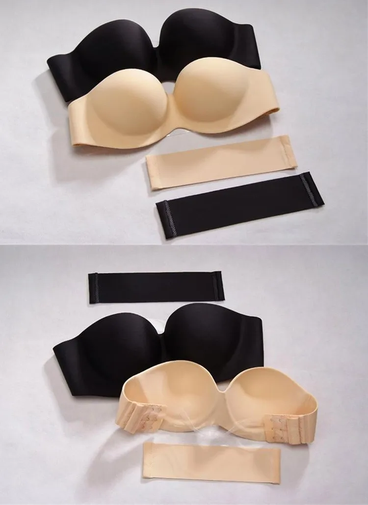 Invisible Push Up Bra Strapless Bras Formal Dress Wedding Evening Sticky Self Adhesive Silicone