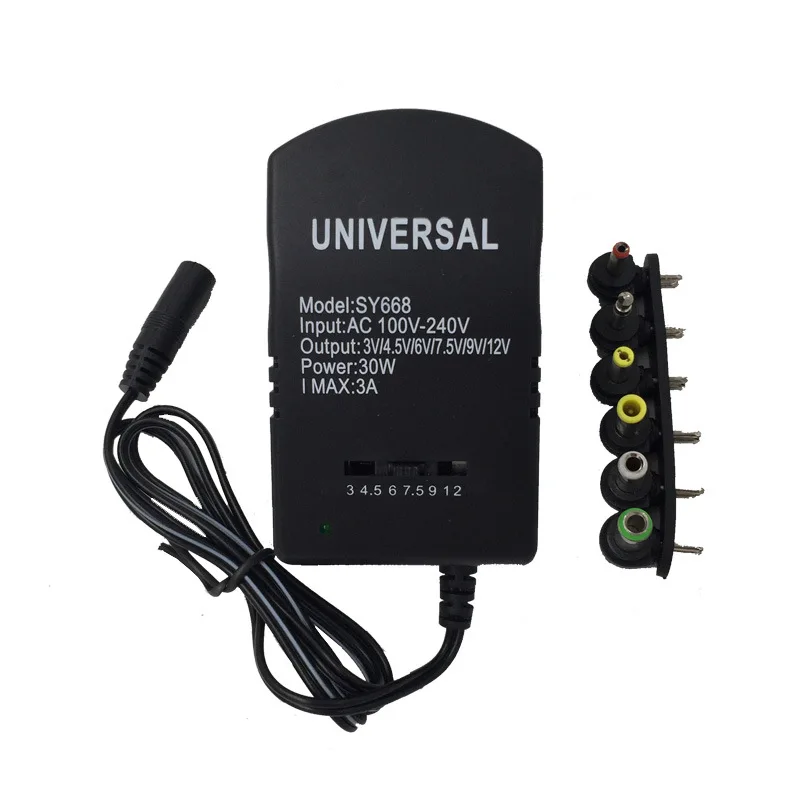 3-12v 12w universal laptop ac dc adapter charger 100 240v 50 60hz adapter with 6 DC connectors