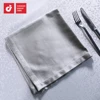 100% Polyester Material Folding Design Hemstitch Satin Napkin For 5 Star Hotel