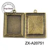 Rectangle Bezel Pendant Blank Setting Antique Bronze Color