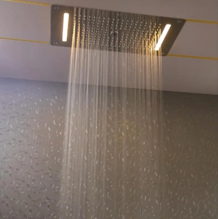 Rain Concealed Install Ceiling Mounted Led Shower Head Stainless Steel