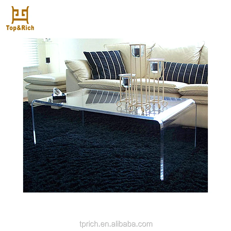 Tangkula Acrylic Coffee Table Clear Modern Home Furniture