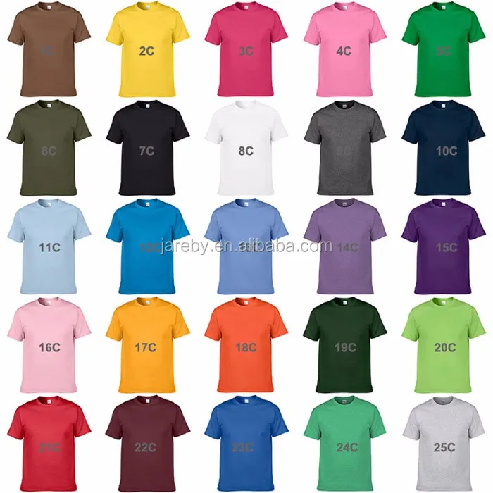 Multiple Colors Plain Tshirts Unisex 100 Cotton Promotional T Shirt