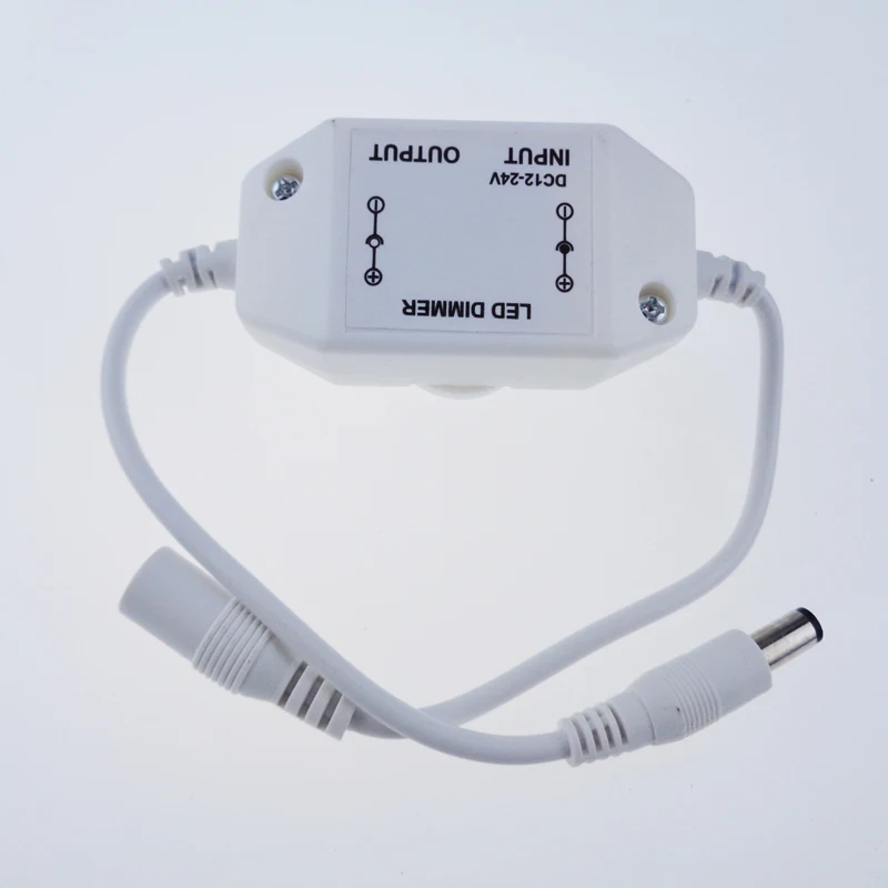 DC 12V 2A Single Channel Inline PWM Mini Dimmer Controller for Single Color LED Light Strip Lamp