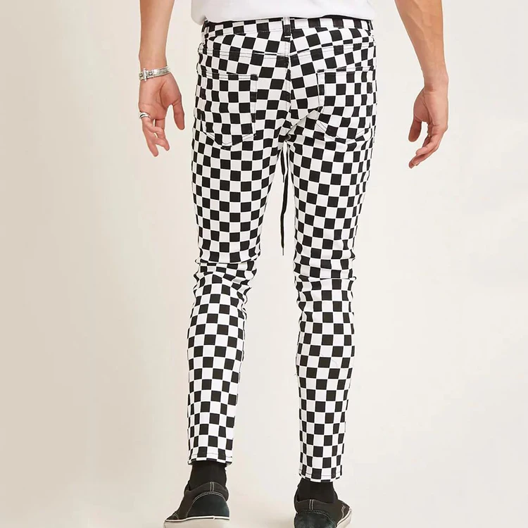 checkered skinny jeans mens