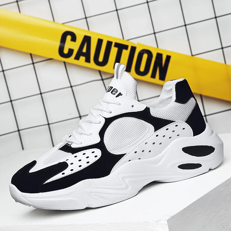 
mesh Breathable Men Shoes Causal Walking Running Sports Shoes Casual Yezzy Sneakers chunky sole 