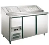 Pizza pasta prep fridge table refrigerated with 2 doors