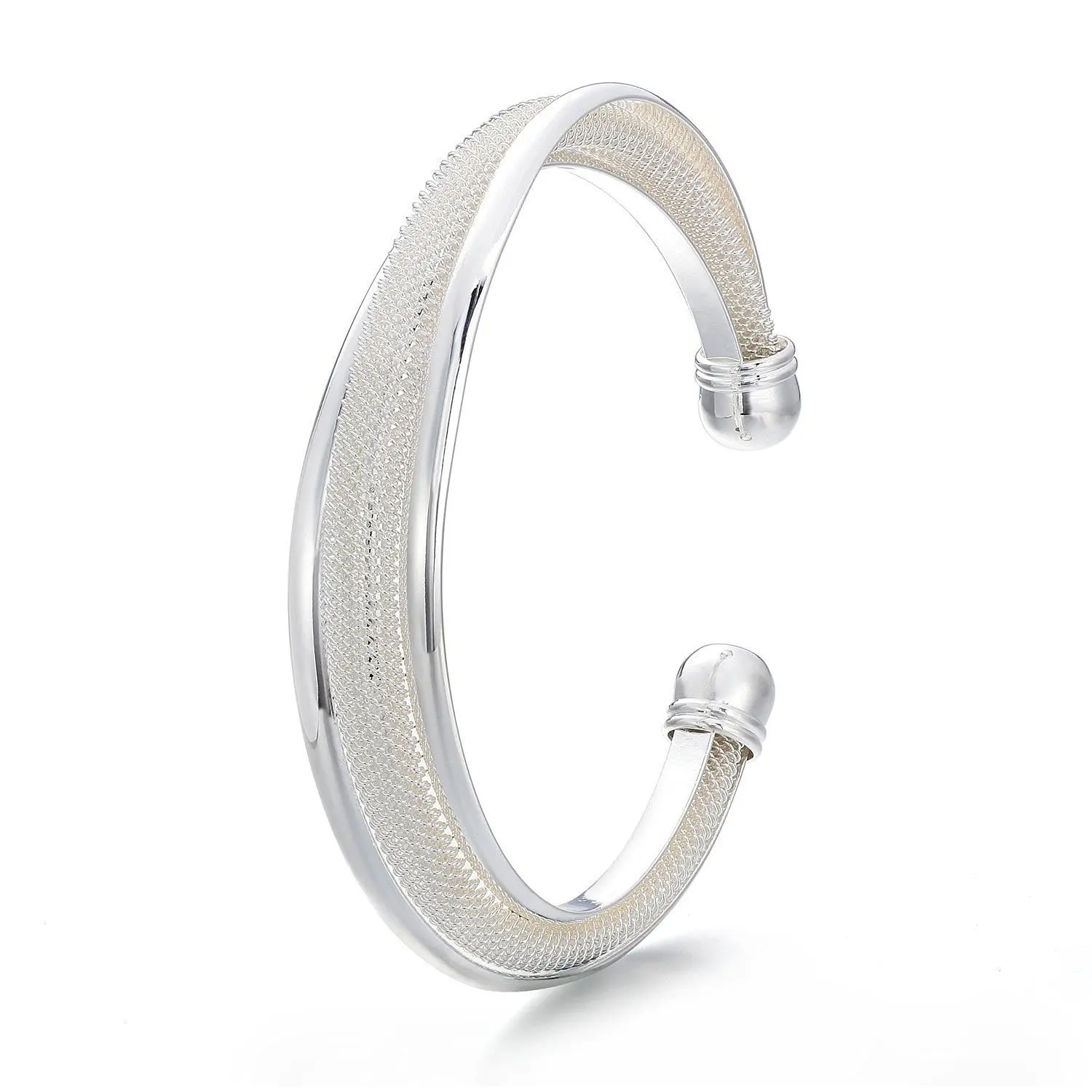 TOOGOO(R) Silver-plated Beveling Nets Bracelet Simple list Series For Young Ladies