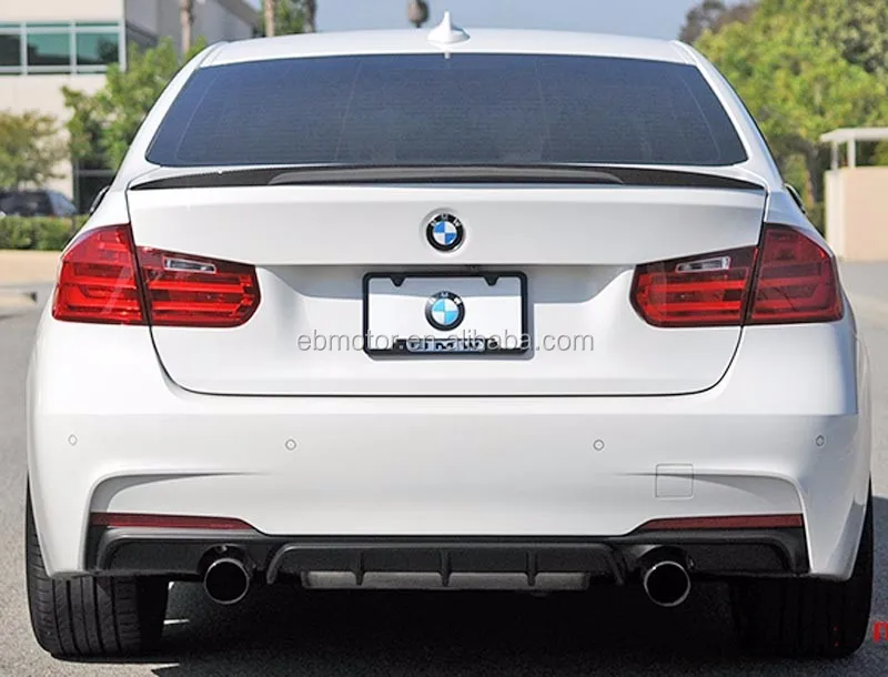 P Style Real Carbon Fiber Rear Dual Tip Exhaust Diffuser For Bmw F30