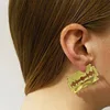 2018 DS American style simple personality creative jewelry gold and silver color blade ear stud