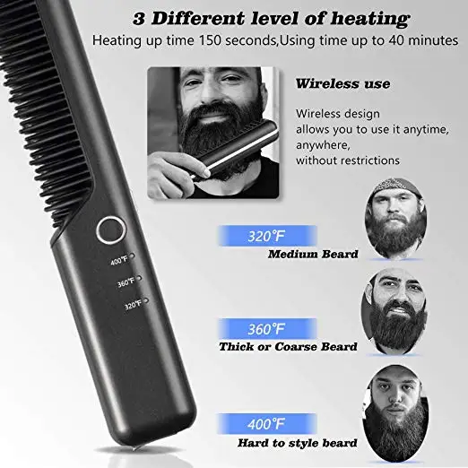 cordless heated beard brush