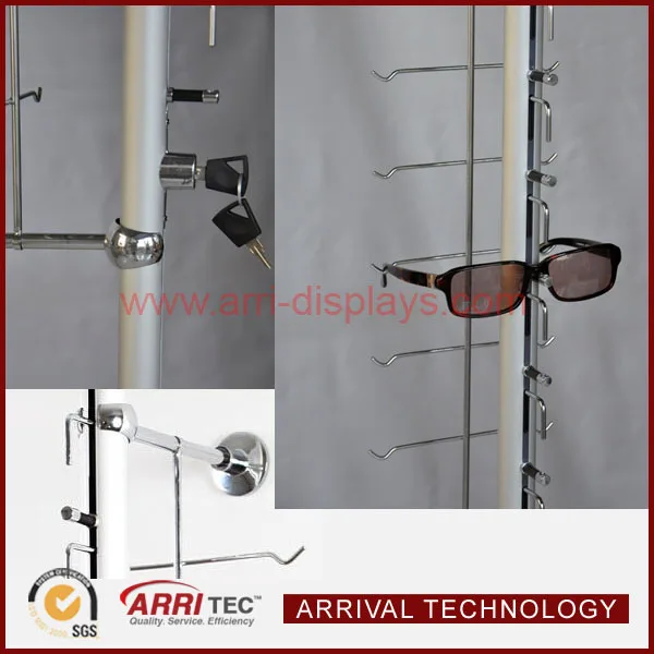 Aluminum Metal Lockable Optical Frame Eyewear Display Rods Eyeglasses