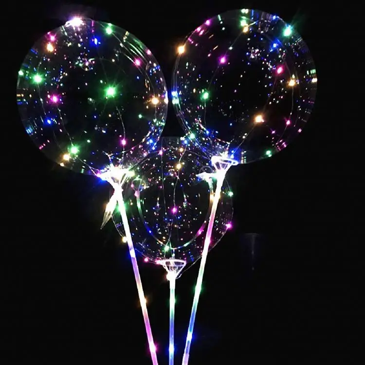 Wholesale Function Luminous Stick Flashing Led Light Transparent Balloon Christmas Or Birthday Party Decoration
