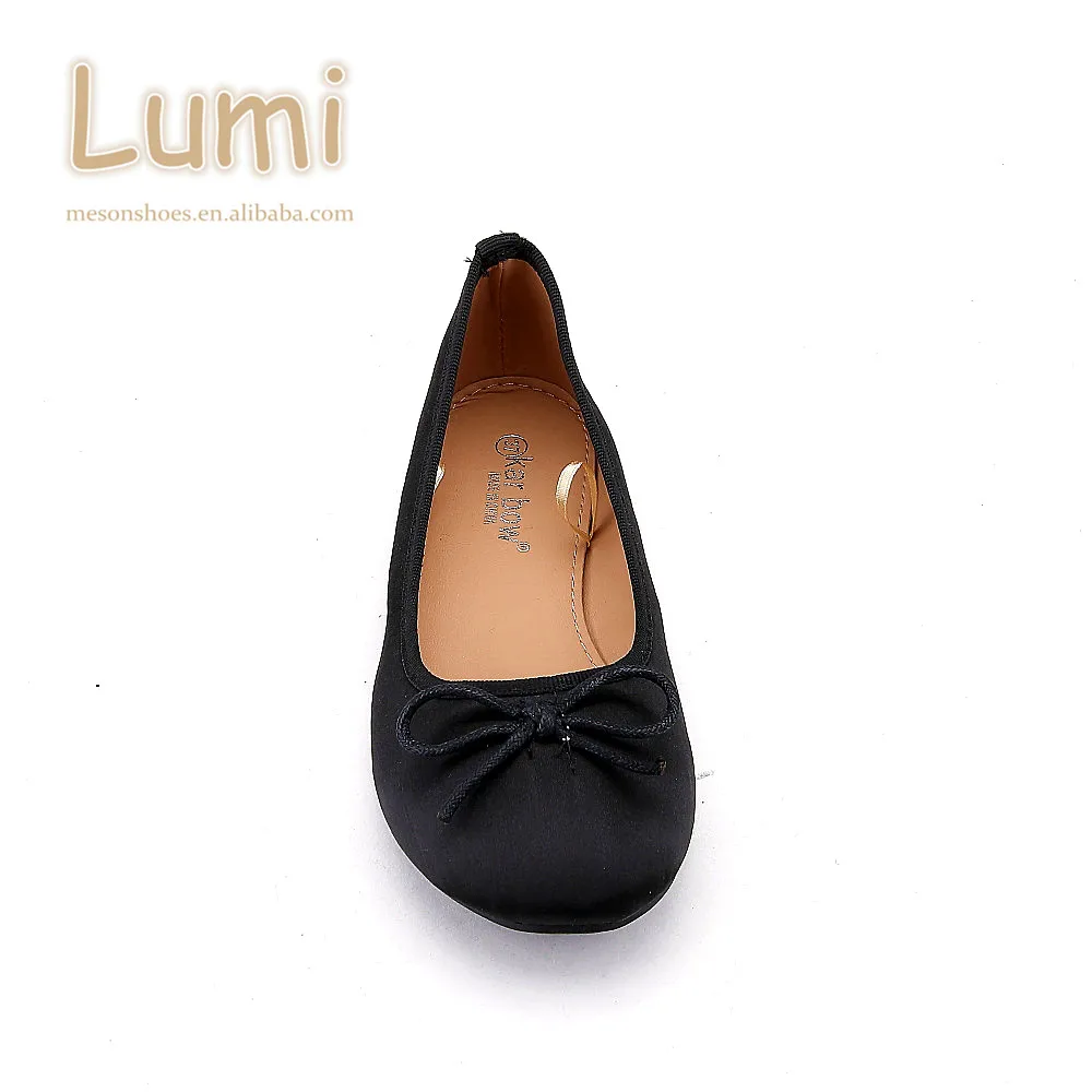M17-52021 (22)China Shoe Factory Bright Satin Fabric Upper Ladies Soft Ballerina Flat Shoes.JPG
