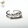 Fashion copper plated white gold ring loose cz jewellery