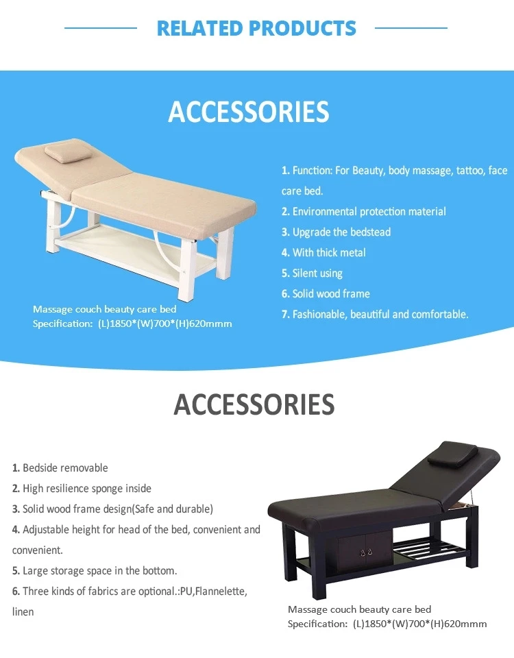 light portable wooden spa massage bed beauty bed table