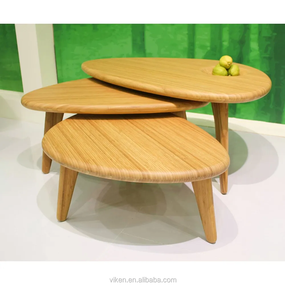 Pebbles Bamboo Furniture Nesting Tables Coffee Table Bunch Modern