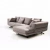 Contemporary Grey Deep Seat Small Tufted Sectional Sofa With Chaise Lounge