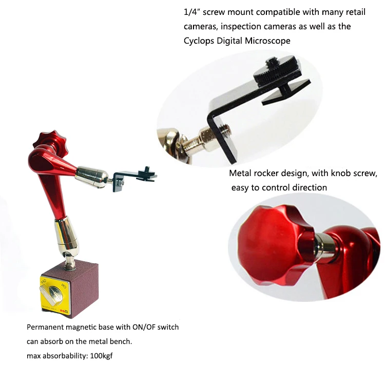 PDOK universal mechanical arm with magnetic base microscope industrial camera holder arm