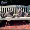 Wholesale factory price custom marble animal sculpture sleeping stone lion statue on the bench