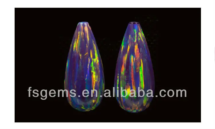 2GC03121A Forever Star NGTC Certified Heat Treated Synthetic Boulder Opal Blue Green 18x8mm Drop Shape for Jewelry