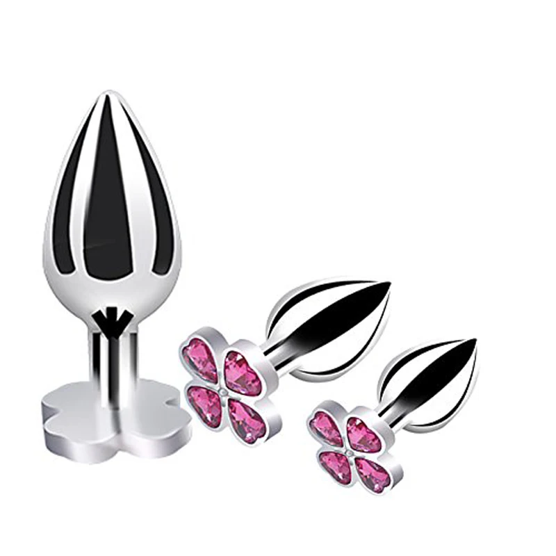 Medium Size Leaf Shaped Anal Sex Toy With Stainless Steel Jewelled