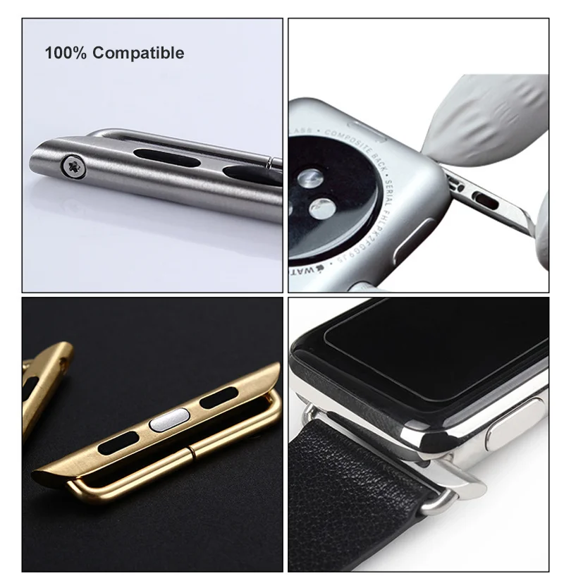 Stainless Steel Connector Watch Adapter For Apple Watch Connector 38mm