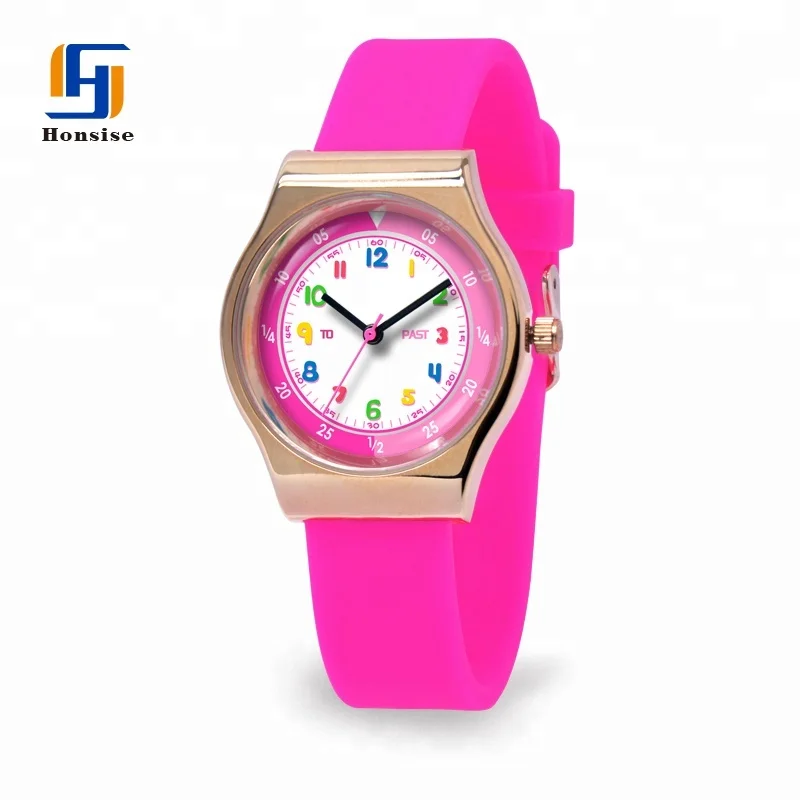 Teaching Dial Easy Read Time Silicone Quartz Teacher Watch For Kid