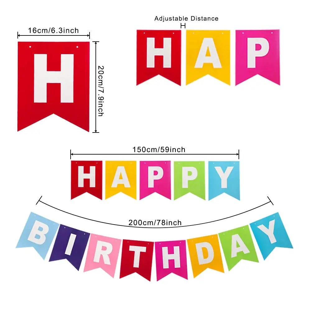 Birthday Party Decorations Set Birthday Paper Pom Poms (12 Colors ...