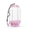 Plastic Liquid Key Chain Floating Flowing Glitter Keychain Keyring