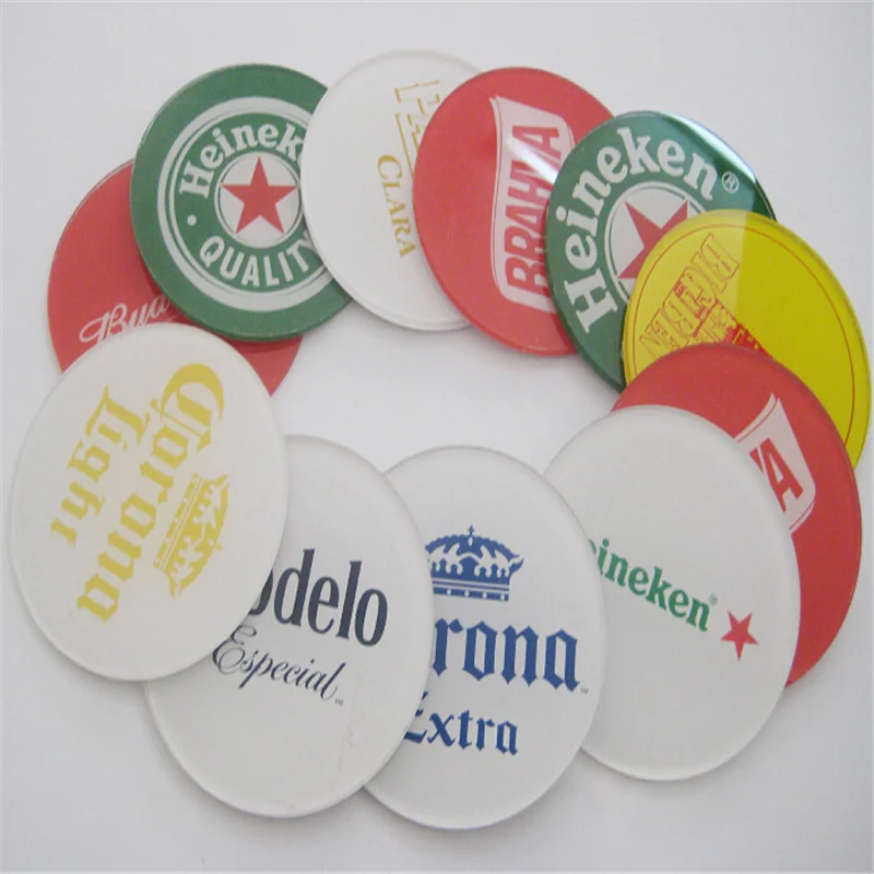 Wholesale Round Shape Clear Acrylic Crystal Glass Coaster With Cork