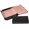 Custom Silver Stamped Logo Matte Black Flip Cover Cardboard Jewelry Package Gift Box
