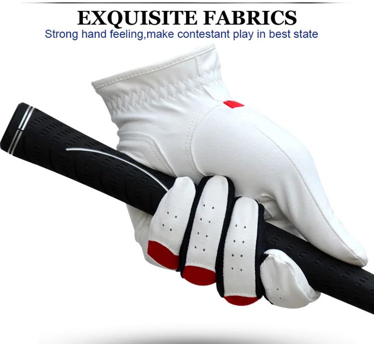 Multi color soft outdoor cabretta leather golf glove
