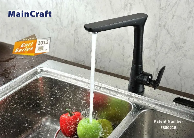 Hot Selling Factory Manufacturer Black-paint Single Handle Widespread Brass Kitchen Faucet Mixer Taps kitchen faucet