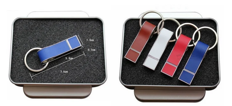 Custom Logo Printed Full Capacity Leather USB Stick 8GB With Gift Box - ANKUX.COM