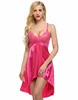 women lace silk pajamas pink hot sexy night dress