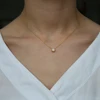 vermeil 925 sterling silver jewelry wholesale single stone bezel opal Gemstone delicate minimal single stone gold necklace