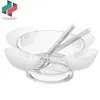 ZNK00004 FDA LFGB Passed Salad on Ice with 4 Floating Salad Cups and Serving Spoon Clear Salad Bowl Set
