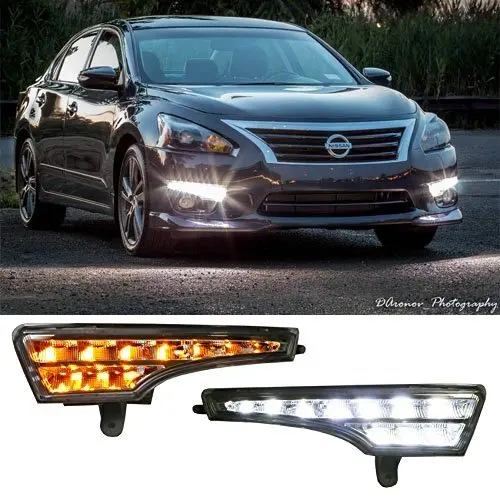 iJDMTOY Exact Fit High Power Xenon White/Amber Yellow Switchback LED Daytime Running Lights/Turn Signal Lamps For 2013-2015 Nissan Altima Sedan