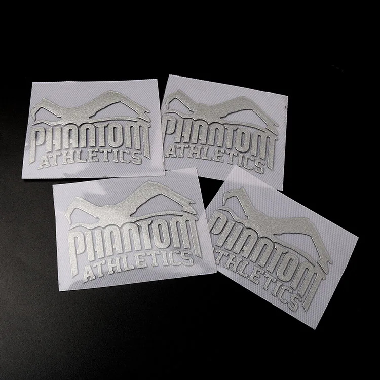 Heat Press Glittered Labels Custom Printing 3d Brand Logo Reflective