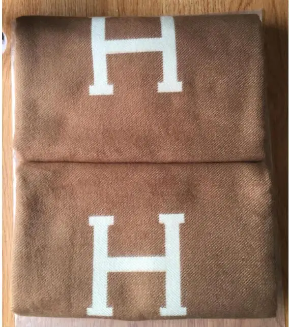 Letter H Cashmere Blanket Crochet Soft Wool Scarf Shawl Portable Warm