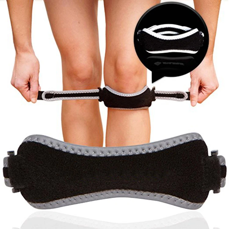 Reflective Patella Tendon Support Knee Dual Adjustable Bands Support Brace for Patellar Tendonitis